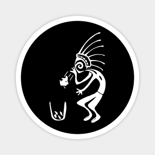 Kokopelli trash white Magnet